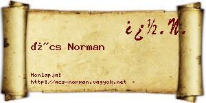 Ács Norman névjegykártya